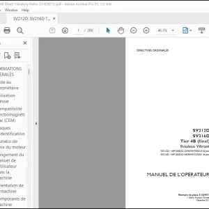 Case SV212D SV216D Tier 4B (final) Rouleau Vibrant MANUEL DE L’OPÉRATEUR(51429073) - PDF DOWNLOAD (French)