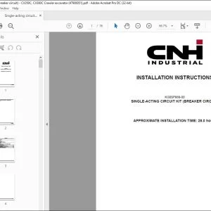 Case Single-acting circuit kit (breaker circuit) CX350C CX380C Crawler excavator Installation Instructions Manual 47906051 EN_ZH - PDF DOWNLOAD