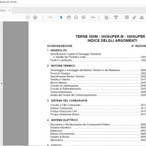 Case TERNE 580M - 580SUPER M - 590SUPER M MANUALE DI SERVIZIO 9-43560 - PDF DOWNLOAD (Italian)