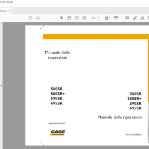 Case TERNE 580SR 580SR+ 590SR 695SR Manuale delle riparazioni 87643851B - PDF DOWNLOAD (Italian)
