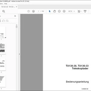 Case TX130-30 TX130-33 Teleskoplader Bedienungsanleitung 6-84890 - PDF DOWNLOAD (German)