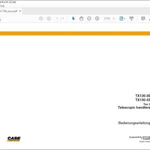 Case TX130-30 TX130-33 Tier 3 Telescopic handlers Bedienungsanleitung 87751738 - PDF DOWNLOAD (German)