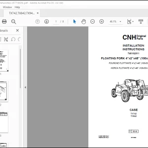 CNH TX742,TX842,TX945 Telehandlers INSTALLATION INSTRUCTIONS MANUAL(87718826)  - PDF DOWNLOAD