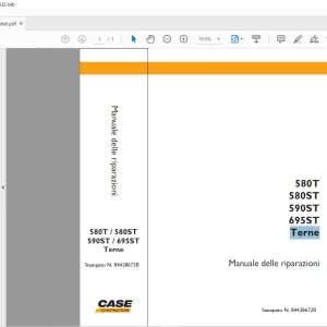 Case Terne 580T 580ST 590ST 695ST Manuale delle riparazioni 84428672B - PDF DOWNLOAD (Italian)