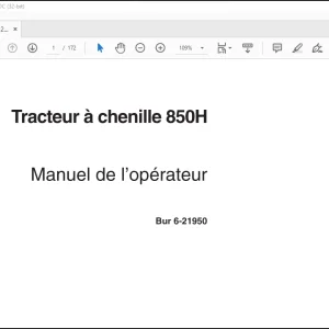 Case Tracteur a chenille 850H Manuel de l'operateur(6-21950) - PDF DOWNLOAD (French)