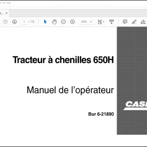 Case Tracteur a chenilles 650H Manuel de l'operateur(6-21890) - PDF DOWNLOAD (French)