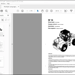 Case W14 Wheel loader Parts catalog Manual _EN_ES_DE_FR(8-1911) - PDF DOWNLOAD