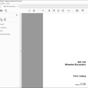 Case WX 145 Wheeled Excavator Parts Catalog Manual 7-9401 - PDF DOWNLOAD