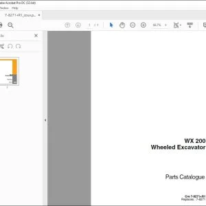 Case WX 200 Wheeled Excavator Parts Catalogue Manual 7-8271+R1 - PDF DOWNLOAD