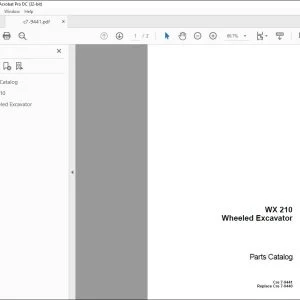 Case WX 210 Wheeled Excavator Parts Catalog Manual 7-9441 - PDF DOWNLOAD