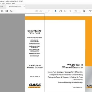 Case WX240 Tier III Wheeled Excavator Service Parts Catalogue Manual 87697917B EN_IT_FR_DE_ES_PT_NL_DK - PDF DOWNLOAD