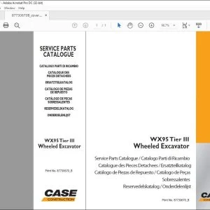 Case WX95 Tier III Wheeled Excavator Service Parts Catalog Manual 87730670_B EN_IT_FR_DE_ES_PT_NL_DK - PDF DOWNLOAD