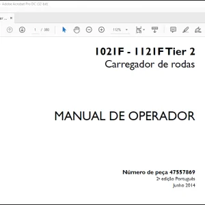 Case Wheel Loader 1021F - 1121F Tier 2 Carregador de rodas MANUAL DE OPERADOR(47557869) - PDF DOWNLOAD (Portuguese)