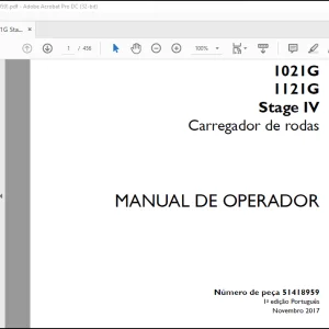 Case Wheel Loader 1021G 1121G Stage IV Carregador de rodas MANUAL DE OPERADOR(51418959) -  PDF DOWNLOAD(Portuguese)