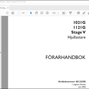 Case Wheel Loader 1021G 1121G Stage V Hjullastare FÖRARHANDBOK Manual(48122300)-PDF DOWNLOAD (Swedish)