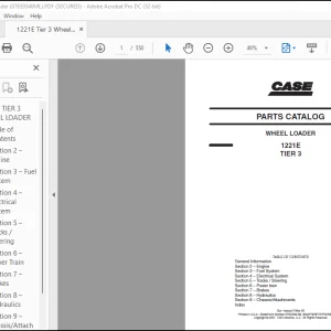 Case Wheel Loader 1221E Tier 3  PARTS CATALOG Manual(87659346ML) - PDF DOWNLOAD
