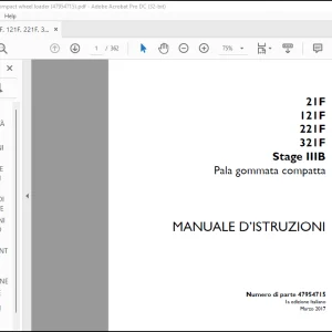 Case Wheel Loader 21F 121F 221F 321F Pala gommata compatta MANUALE D’ISTRUZIONI(47954715) -PDF DOWNLOAD