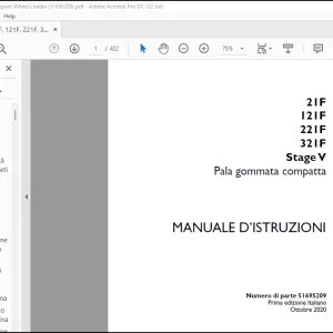 Case Wheel Loader 21F 121F 221F 321F Stage V Pala gommata compatta MANUALE D’ISTRUZIONI(51695209) - PDF DOWNLOAD(Italian)