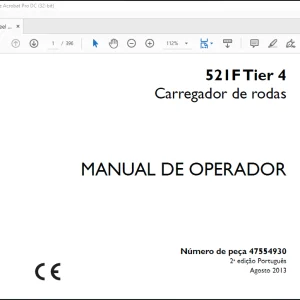 Case Wheel Loader 521F Tier 4 Carregador de rodas MANUAL DE OPERADOR(47554930) - PDF DOWNLOAD (Portuguese)