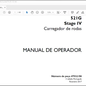 Case Wheel Loader 521G Stage IV Carregador de rodas MANUAL DE OPERADOR(47932158) - PDF DOWNLOAD (Portuguese)