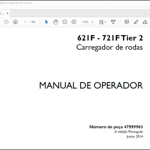 Case Wheel Loader 621F - 721F Tier 2 Carregador de rodas MANUAL DE OPERADOR(47559963) - PDF DOWNLOAD (Portuguese)