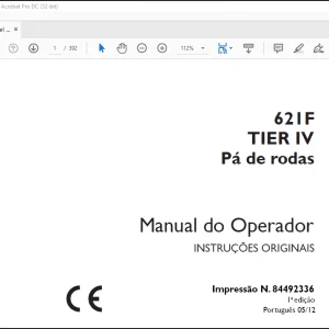 Case Wheel Loader 621F TIER IV Pá de rodas MANUAL DE OPERADOR(84492336) -  PDF DOWNLOAD (Portuguese)