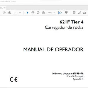 Case Wheel Loader 621F Tier 4 Carregador de rodas MANUAL DE OPERADOR(47555878)  -  PDF DOWNLOAD (Portuguese)