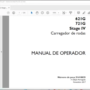 Case Wheel Loader 621G 721G Stage IV Carregador de rodas Manual de Operador(51418835) -  PDF DOWNLOAD (Portuguese)