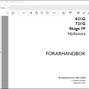 Case Wheel Loader 621G 721G Stage IV Hjullastare FÖRARHANDBOK Manual(48113264)-PDF DOWNLOAD (Swedish)