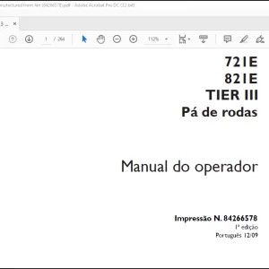 Case Wheel Loader 721E 821E TIER III Pá de rodas Manual do operador(84266578)  - PDF DOWNLOAD (Portuguese)