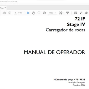 Case Wheel Loader 721F Stage IV Carregador de rodas MANUAL DE OPERADOR(47919935) -  PDF DOWNLOAD (Portuguese)