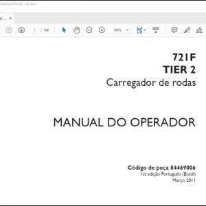 Case Wheel Loader 721F TIER 2 Carregador de rodas MANUAL DO OPERADOR(84469006) -  PDF DOWNLOAD (Portuguese)