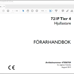 Case Wheel Loader 721F Tier 4 Hjullastare FÖRARHANDBOK Manual(47558709)-PDF DOWNLOAD (Swedish)