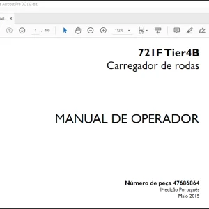Case Wheel Loader 721F Tier4B Carregador de rodas MANUAL DE OPERADOR(47686864) - PDF DOWNLOAD (Portuguese)