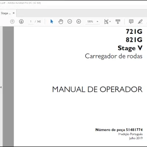 Case Wheel Loader 721G 821G Stage V Carregador de rodas Manual de Operador(51481774)  -  PDF DOWNLOAD (Portuguese)