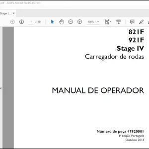 Case Wheel Loader 821F 921F Stage IV Carregador de rodas MANUAL DE OPERADOR(47920001)  - PDF DOWNLOAD (Portuguese)