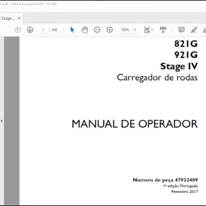 Case Wheel Loader 821F 921F Stage IV Carregador de rodas MANUAL DE OPERADOR(47932409) - PDF DOWNLOAD (Portuguese)
