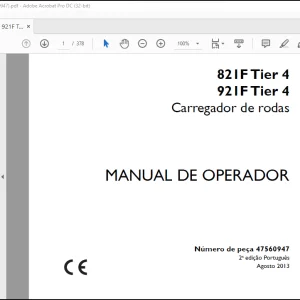 Case Wheel Loader 821F Tier 4 921F Tier 4 Carregador de rodas MANUAL DE OPERADOR(47560947) - PDF DOWNLOAD (Portuguese)