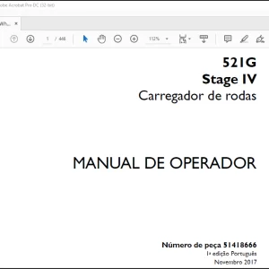 Case Wheel Loader 821G 921G Stage IV Carregador de rodas Manual de Operador(51576062) - PDF DOWNLOAD (Portuguese)