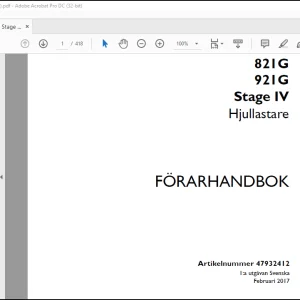 Case Wheel Loader 821G 921G Stage IV Hjullastare FÖRARHANDBOK Manual(47932412)-PDF DOWNLOAD (Swedish)