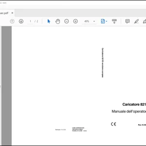Case Wheel Loader Caricatore 821 B Manuale dell'operatore(9-24625)  - PDF DOWNLOAD (Italian)