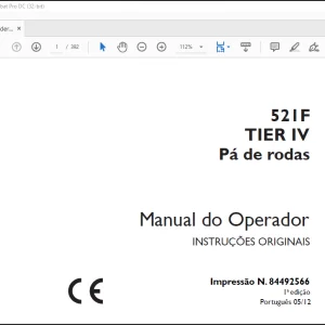 Case Wheel Loader TIER IV 521F Pá de rodas Manual do Operador(84492566)  - PDF DOWNLOAD (Portuguese)