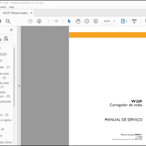 Case Wheel Loader W20F Carregador de rodas MANUAL DE SERVIÇO(48096011) - PDF DOWNLOAD (Portuguese)