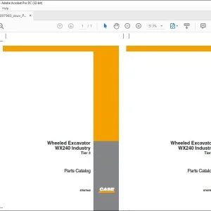 Case Wheeled Excavator WX240 Industry Tier 3 Parts Catalog Manual 87697940 EN_IT_FR_DE_ES_PT_NL_DK - PDF DOWNLOAD