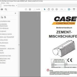 Case Cement Mixing Bucket Operator Manual (German) 48080921 PDF