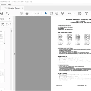 Case wheel Loader 721B LOADER REVISION PARTS CATALOGUE Manual(8-9471)  - PDF DOWNLOAD