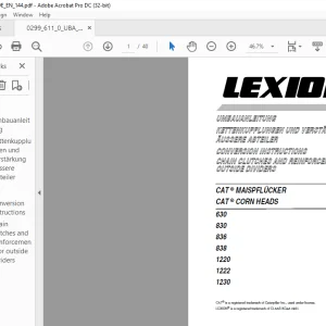 Claas CAT ® CORN HEADS 630 830 836 838 1220 1222 1230 Conversion instructions Manual_DE_EN - PDF DOWNLOAD