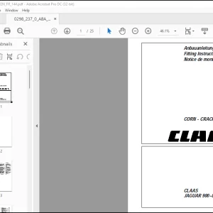 Claas CORN - CRACKER JAGUAR 900–830 Fitting Instructions Manual_DE_FR_EN - PDF DOWNLOAD