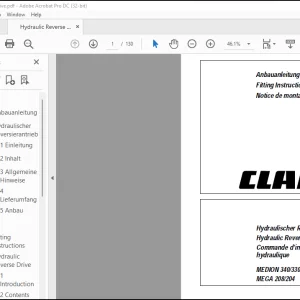 Claas Combine MEDION 340/330/310 MEGA 208/204 Hydraulic Reverse Drive Fitting Instructions Manual_DE_EN_FR - PDF DOWNLOAD