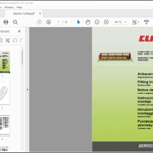 Claas Combines C1200-C390  V1050-V540  S900 - S450  F1200F1050 V535V530  F540F535  G540G535 G530G525 Section knife Assembly instructions Manual_DE_FR_EN - PDF DOWNLOAD